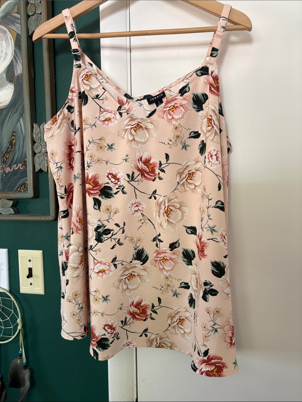 Torrid Blush Floral V-Neck Cami Top